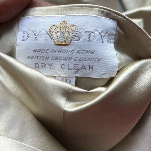 VINTAGE DYNASTY BRITISH CROWN COLONY SILK BLAZER 60s RARE REVERSIBLE IVORY 10 - Picture 11 of 11